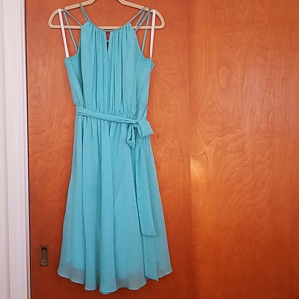 Davids bridal Bridesmaid dress size 8 color pool